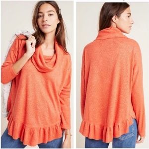 Anthropologie Maeve Addie Ruffled Hacci Sweater